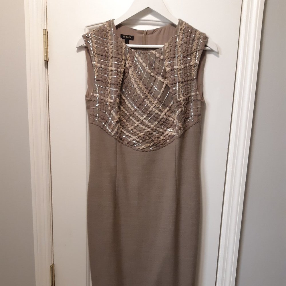 Escada beaded sleeveless dress
